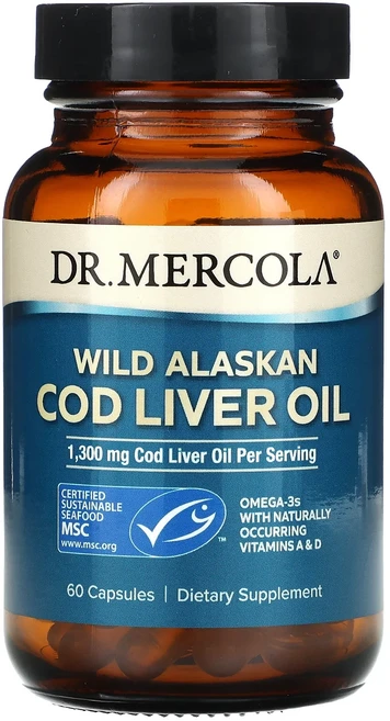 새해 첫좋은선물 Dr. Mercola 자연산 알래스카 대구 간유 캡슐 60정(캡슐 1정당 650mg) 제대로 할인합니다, DrMercola자연산알래스카대구간유캡슐60정캡슐1정당, 1개 - 쿠팡
