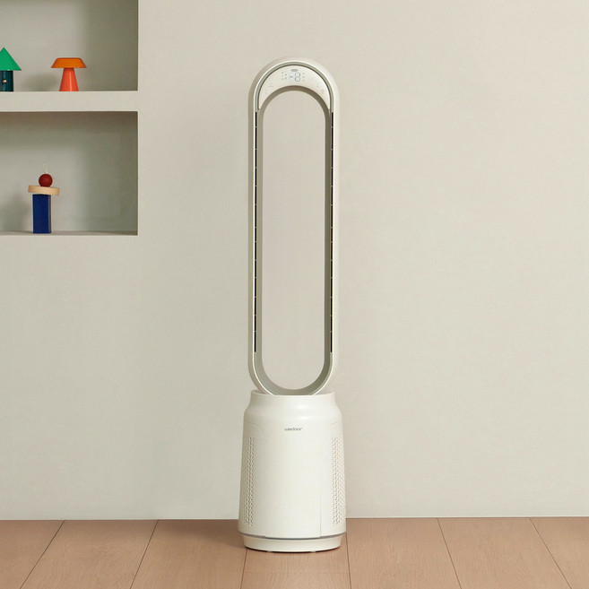 위도어 날개없는 선풍기 공기청정 헤파필터H14 BLDC 무풍 타워형 저소음 퓨어타워