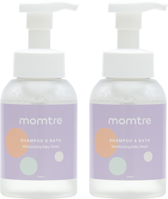 맘뜨레 아기 샴푸앤바스 거품형 베이비 올인원 워시, 2개, 300ml