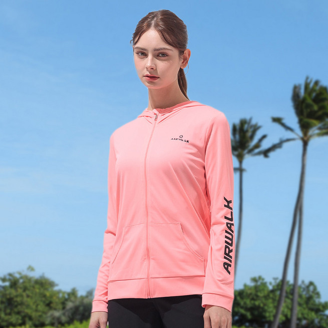 에어워크서프 베이직 여성래쉬가드 후드집업