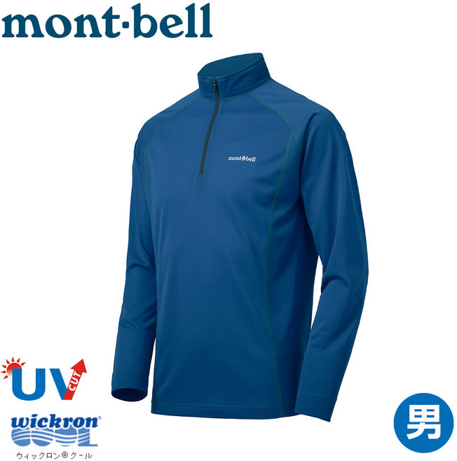 Mont-Bell 男長袖半門襟排汗衣