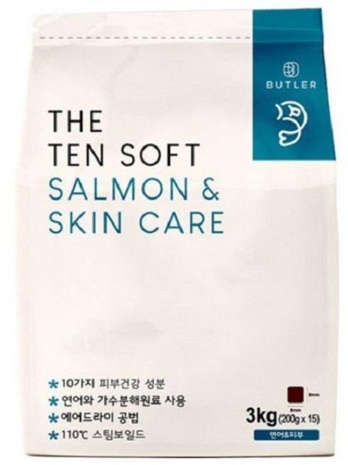 버틀러 더텐 소프트 반건조 사료 치아깨끗티슈제공, 3kg, 1개, 연어, 스킨케어, 치아깨끗
