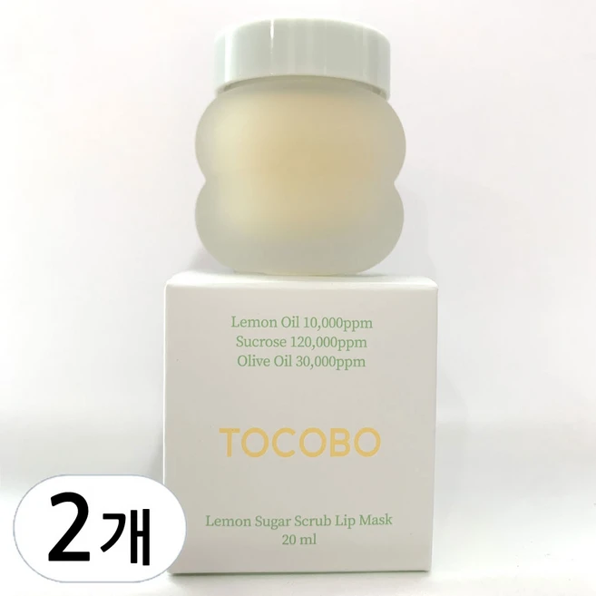 [강력 각질 케어] 토코보 레몬 슈가 스크럽 립 마스크, 1개입, 2개 - 쿠팡