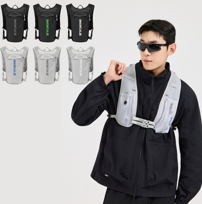 스노우캘리 트레일 초경량 러닝 조끼, 1개, 그레이 네이비