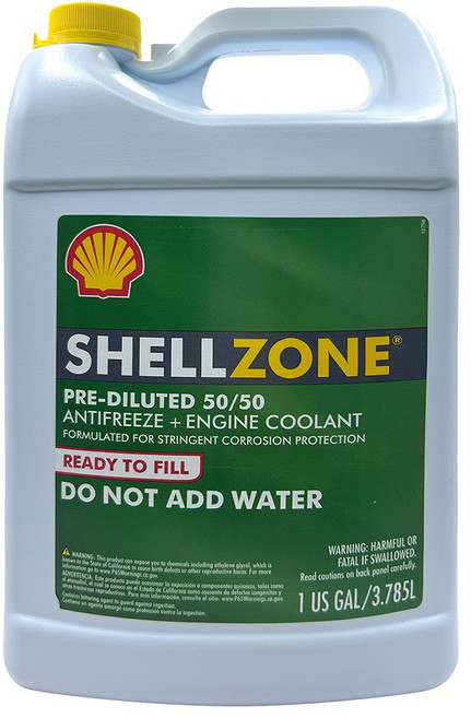 SHELLZONE 預混50/50防凍冷卻液 即用型引擎水箱精 高效防鏽保護 多車型適用, 1個, 所有燃料類型