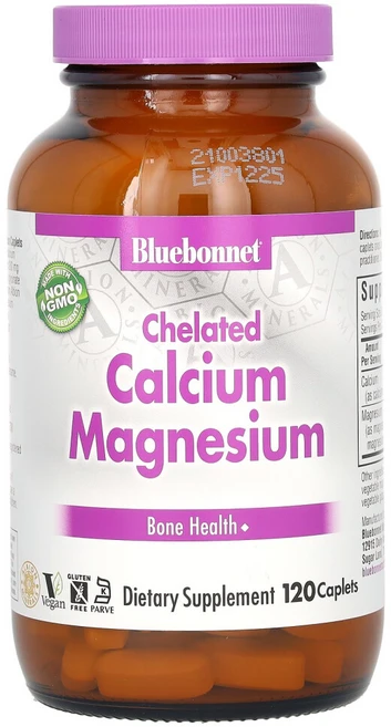 블루보넷 킬레이트 칼슘 마그네슘 120정, 1개 - 쿠팡