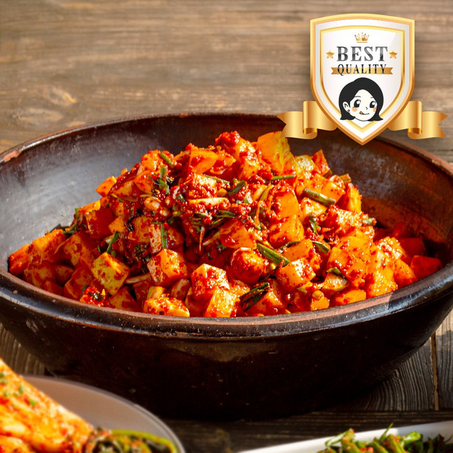 [곁애김치] 국내산 깍두기 해썹 인증, 1개, 2kg