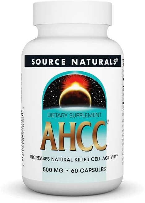 Source Naturals AHCC 500mg Increases Natural Killer Cell Activity 60캡슐, 60정, 1개 - 쿠팡
