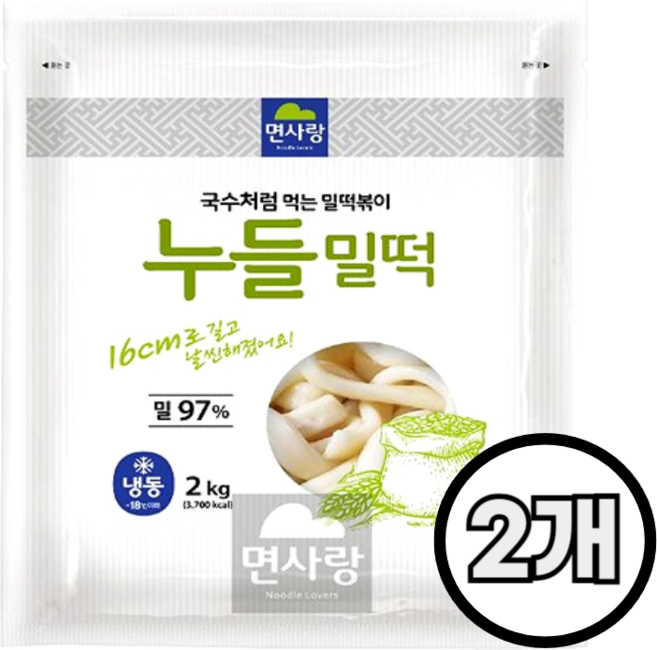 면사랑 냉동 누들밀떡 2kg, 2개