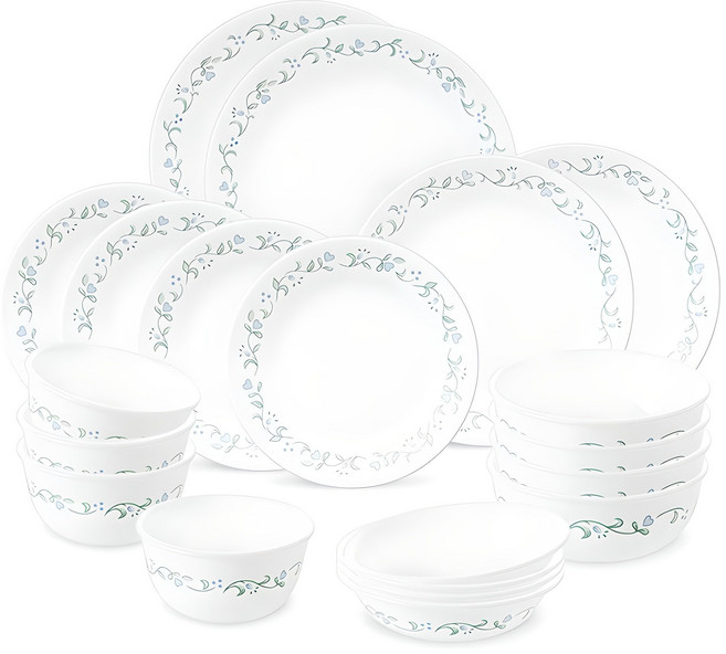 코렐 컨트리커트지 4인 한국형 세트 20p, 혼합색상, 식기 6종, 1세트