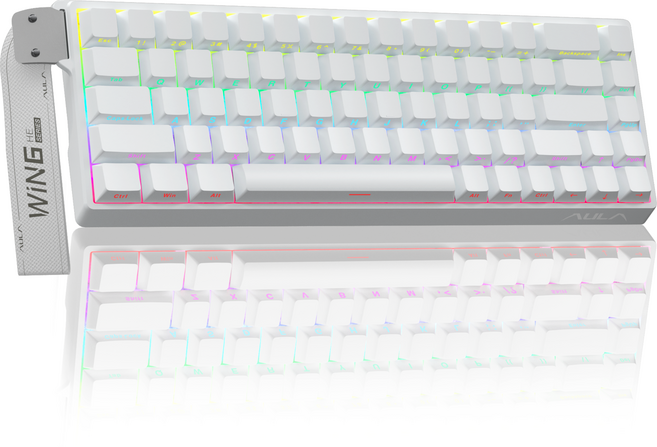 AULA WIN 68HE PRO MAX 마그네틱 축 게이밍 키보드 유선, RGB Wired, WIN68 Side engraving white