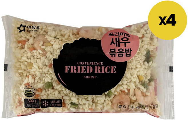 아워홈 프리미엄 새우볶음밥, 300g, 4개