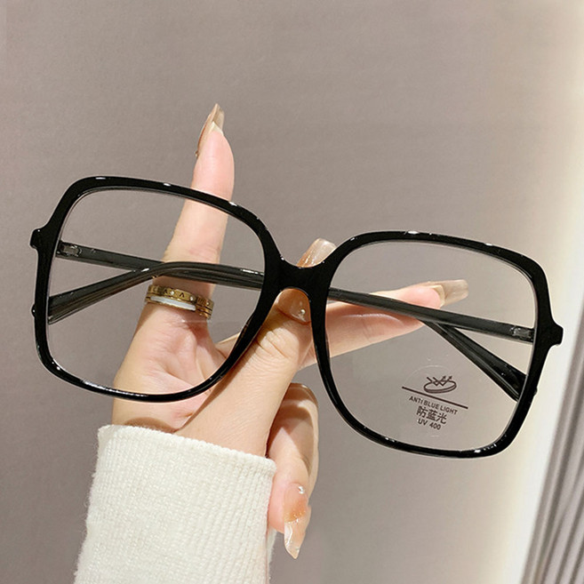 쌩얼 커버 블루라이트 차단 빅프레임 사각 뿔테 빅 사이즈 안경테