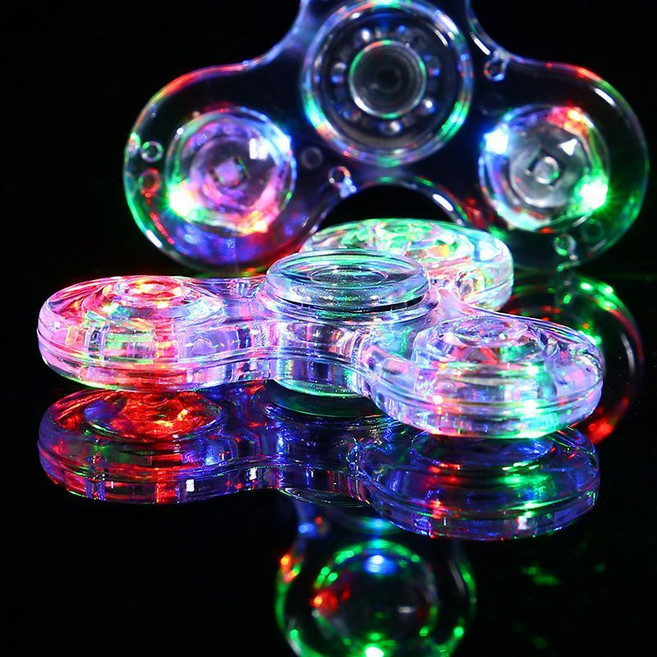 指尖陀螺 炫彩閃光 緩解壓力, 1個, 九燈水晶指尖陀螺【2個