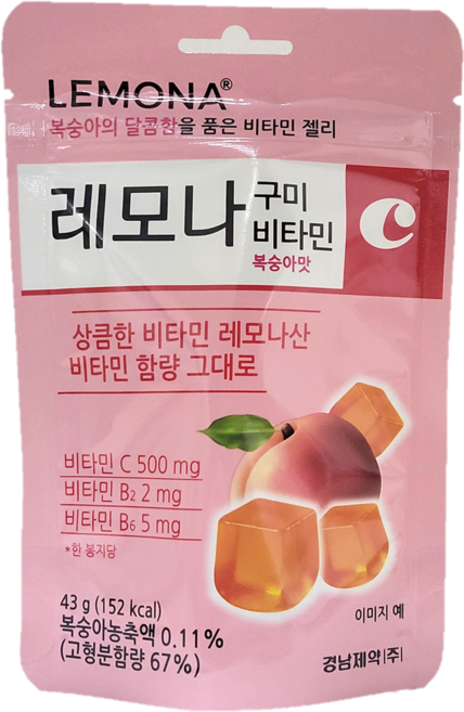 레모나 구미 비타민 복숭아맛, 43g, 80개