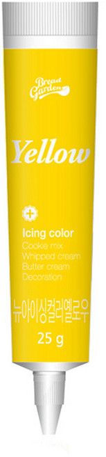 브레드가든 아이싱칼라 식용색소 옐로우, 25g, 1개
