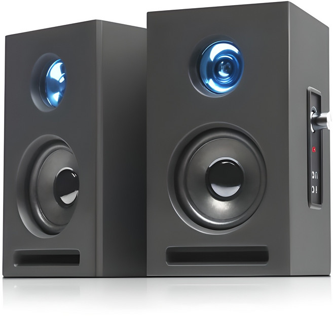 ABKO 多媒體2聲道木紋MDF PC喇叭, SP400, 黑色