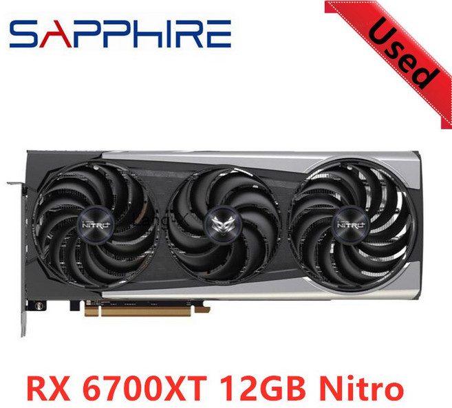 사파이어 RX 6700 XT 6700XT RX6700 니트로 12GB GPU 비디오 카드 AMD Radeon RX6700XT 그래픽 카드 데스크탑 PC 사무용 컴퓨터 게임, RX 6700XT 12GB Nitro