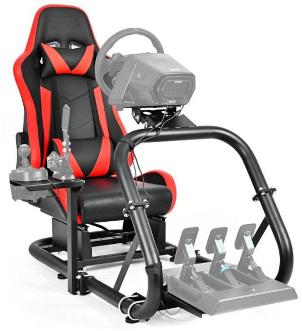 다르두 G29 레이싱 시뮬레이터 조종석 레드 시트 로지텍쓰러스트마스터파나텍PCPS4용 G920 G923 T300RS TX 조절 가능한 운전 게임 프레임 기어 변속기 스티어링 휠, 다르두 G29 레이싱 시뮬레이터 콕핏 (레드 시트 포함, 1개