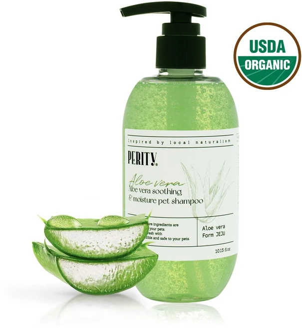 유기농 알로에 강아지 샴푸 식물성 저자극 수딩 샴푸 강아지 천연 샴푸 습진 진정, 1개, 300ml - 쿠팡