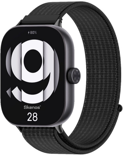 SKENOS 샤오미 스마트밴드 9 8 프로 / 레드미워치 6 5 4 호환 스포츠 루프 나일론 스트랩 교체 시곗줄 밴드, 1개, 블랙-블랙