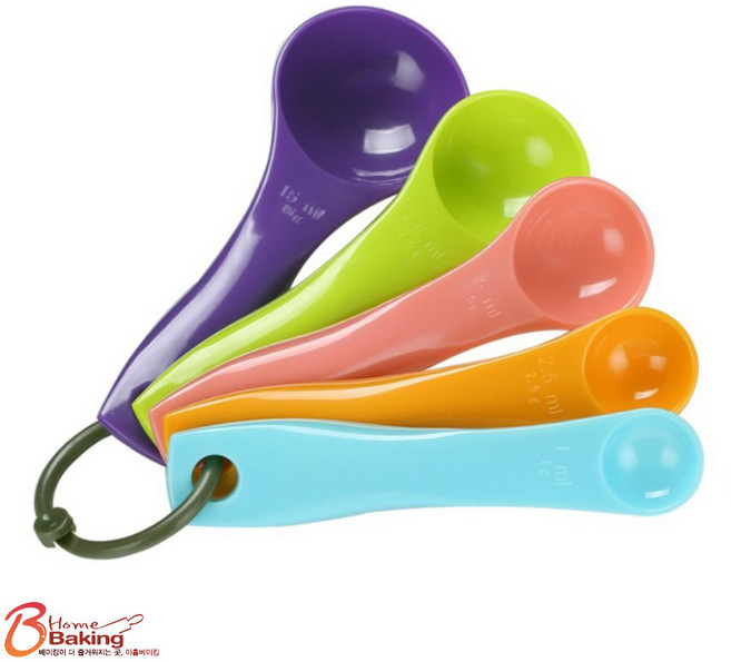 이홈베이킹 뉴 컬러계량스푼 5P, 1세트