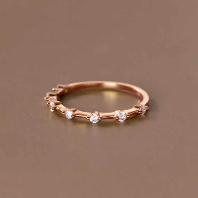 에르모사제이 R092 실버 925 슬림 도트 큐빅 레이어드 은 반지