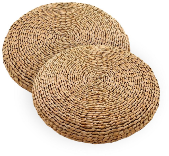 숲인더시티 라탄 원형 방석, 브라운, 2개