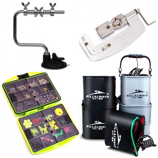 마이홍 수동 낚시 바늘결속기 바늘묶는법 낚시줄매듭 기계 매듭툴 낚시바늘묶기, 밑밥통 검정 20cm