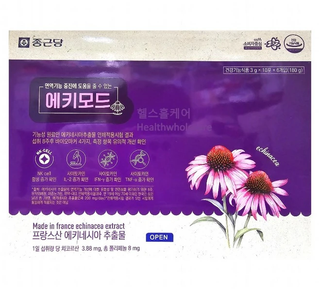 에키모드 에키네시아 추출물 면역기능 증진 종근당, 1개, 60회분 - 쿠팡