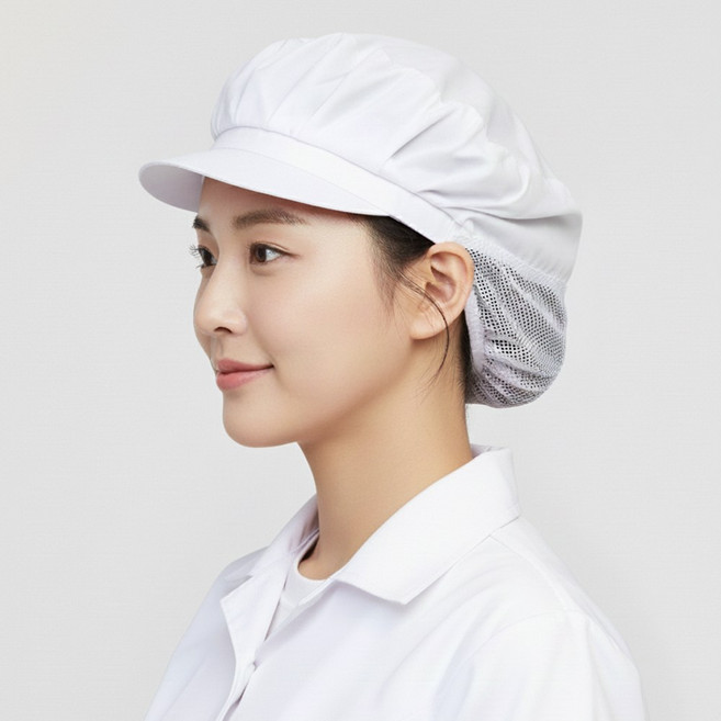 UNILOVE 반망사 위생모자 / 주방 공장 단체 급식 CAP, SH 화이트(3503-1), 1개