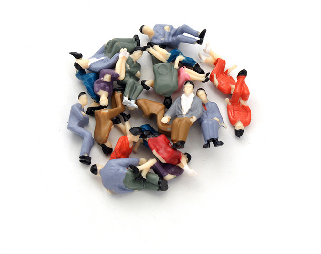 칼라 앉은사람 인체모형 20p 건축모형재료 디오라마 피규어 미니어처소품, 칼라 앉은인체 50:1(20p)