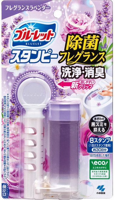 日本小林BLUELET 馬桶潔廁芳香凝膠 除菌消臭, 1個, 紫色薰衣草(紫,3入補充包