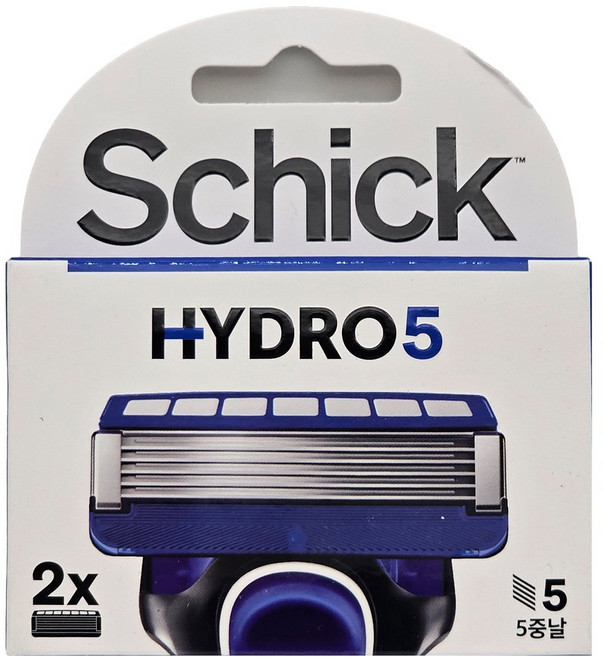 new 쉬크 하이드로5 면도날2입 ( 5중날 모이스처 젤박스장착), 2개입, 1개