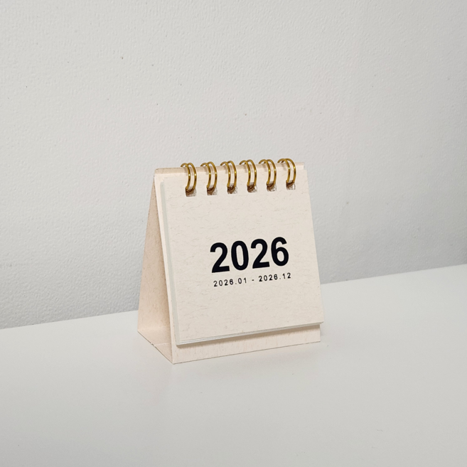 소프트헤드라이트 2026 모던 미니 캘린더, 아이보리, 1개