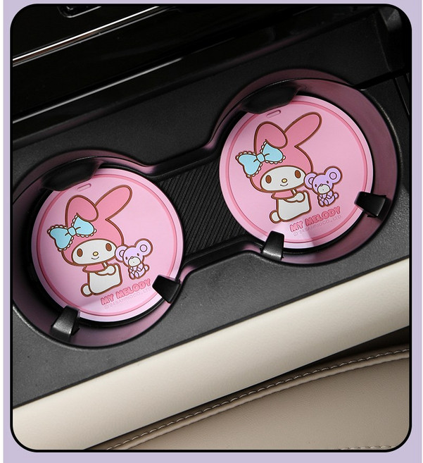 산리오 차량 컵패드 컵홀더 컵받침, 마이멜로디, 2개