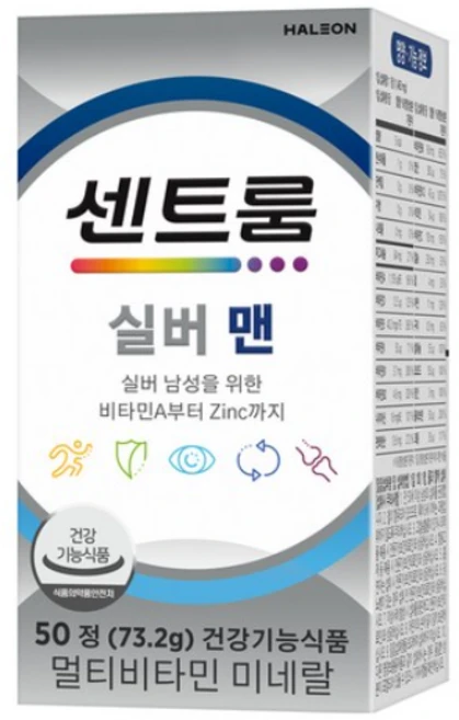 센트룸 실버 맨 멀티비타민 미네랄, 50정, 1개 - 쿠팡