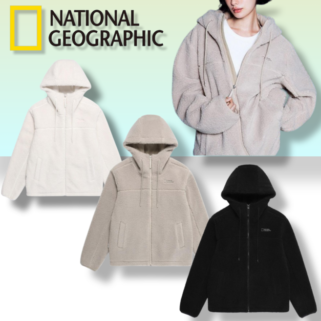 국내매장정품 내셔널지오그래픽 플리스 자켓 NATIONAL 남녀공용 플리스 자켓 빅 사이즈 후디 플리스 점퍼 뽀글이 점퍼 뽀글이 자켓 남성 플리스 여성 플리스 후드 뽀글이 잠바