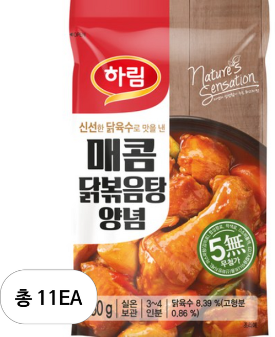 하림 매콤 닭볶음탕용 양념, 180g, 11개
