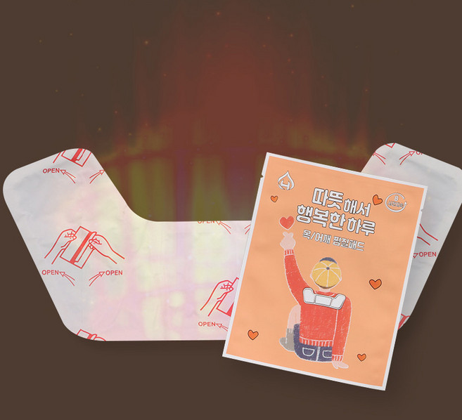 NEW 따뜻해서 행복한 하루 목 어깨 붙이는 찜질패드, 5개