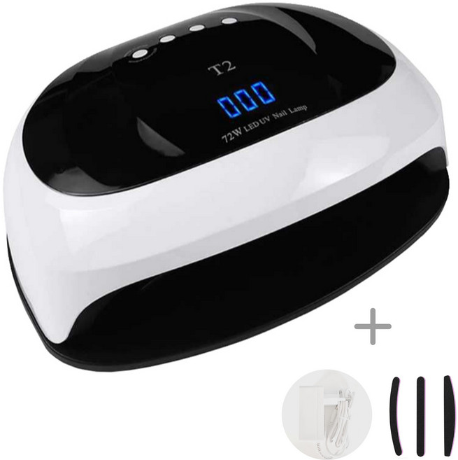 젤램프 T2 파일 LED UV램프 72W 전문가용 국가고시 레진 셀프 젤네일 경화기, 1개