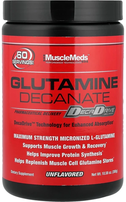 머슬메즈 글루타민 데카네이트 Glutamine 무향 파우더 분말 가루 300g, MuscleMeds 머슬메즈 글루타민 데카네이트 300, 1개 - 쿠팡