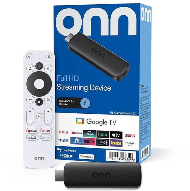 IT'S BRAZILIAN onn 풀 HD 스트리밍 장치 구글 TV - 빠른 스트리밍 8GB 스토리지 1.5GB RAM 음성 제어 원격 477302, IT'S BRAZILIAN onn 풀 HD 스트리밍 장