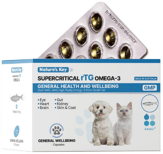 네이쳐스키 반려동물 초고순도 98% 알티지 오메가3, 1개, 피부/피모, 90정