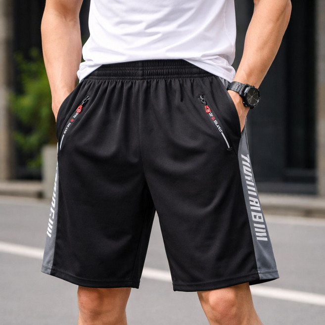 인디오 남성용 밴딩 스판 프린트 트레이닝 5부 반바지 팬츠 NCH7003