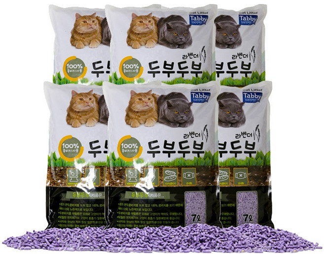 테비 두부두부 일반입자 라벤더 7L x6개, 6개