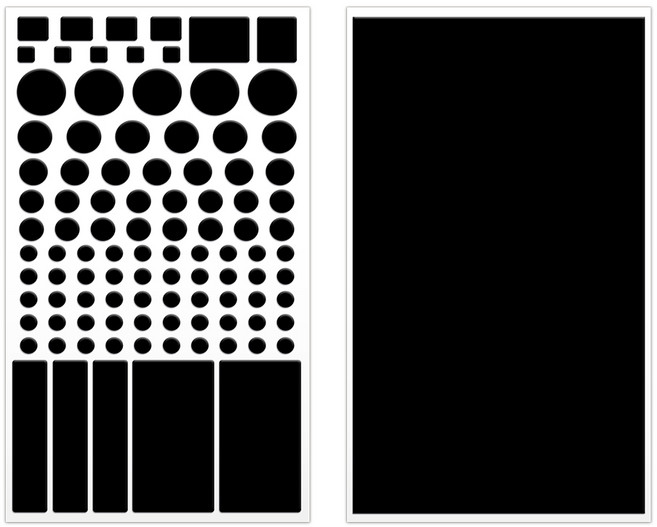 아띠꼴로 눈뽕 아웃 전자제품 LED 불빛차단 암막 스티커 2개1세트, 블랙(디자인+무지)