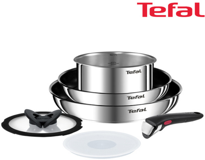 테팔 매직핸즈 코펠 세트 6P 캠핑용 스테인리스 프라이팬 인덕션 겸용, 1개