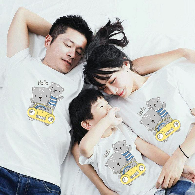 親子裝 全家服 父女裝 圓領棉T 可愛熊寶圖案