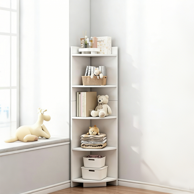 코너 수납 선반 거실 침실 정리용 다용도 수납장, 5단, Y01